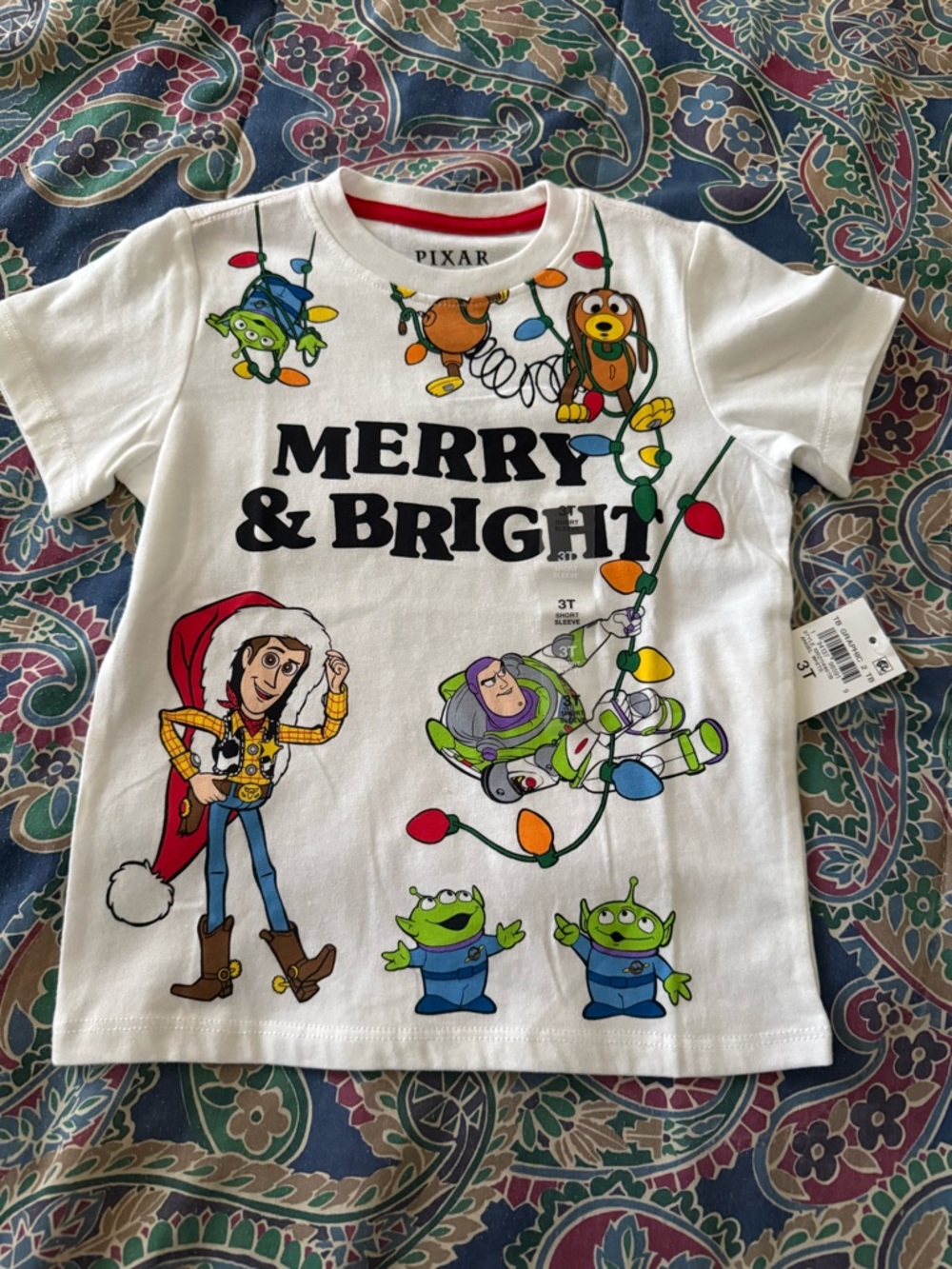 Epic Threads White Tee with Red Neck Trim - Pixar Label